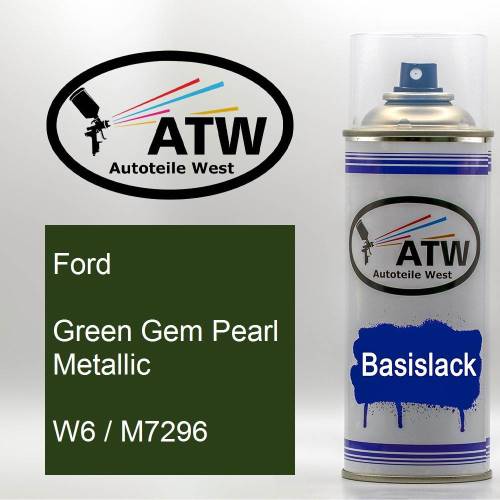Ford, Green Gem Pearl Metallic, W6 / M7296: 400ml Sprühdose, von ATW Autoteile West.